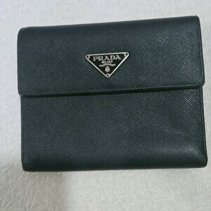 PRADA Woman's Black Leather Wallet